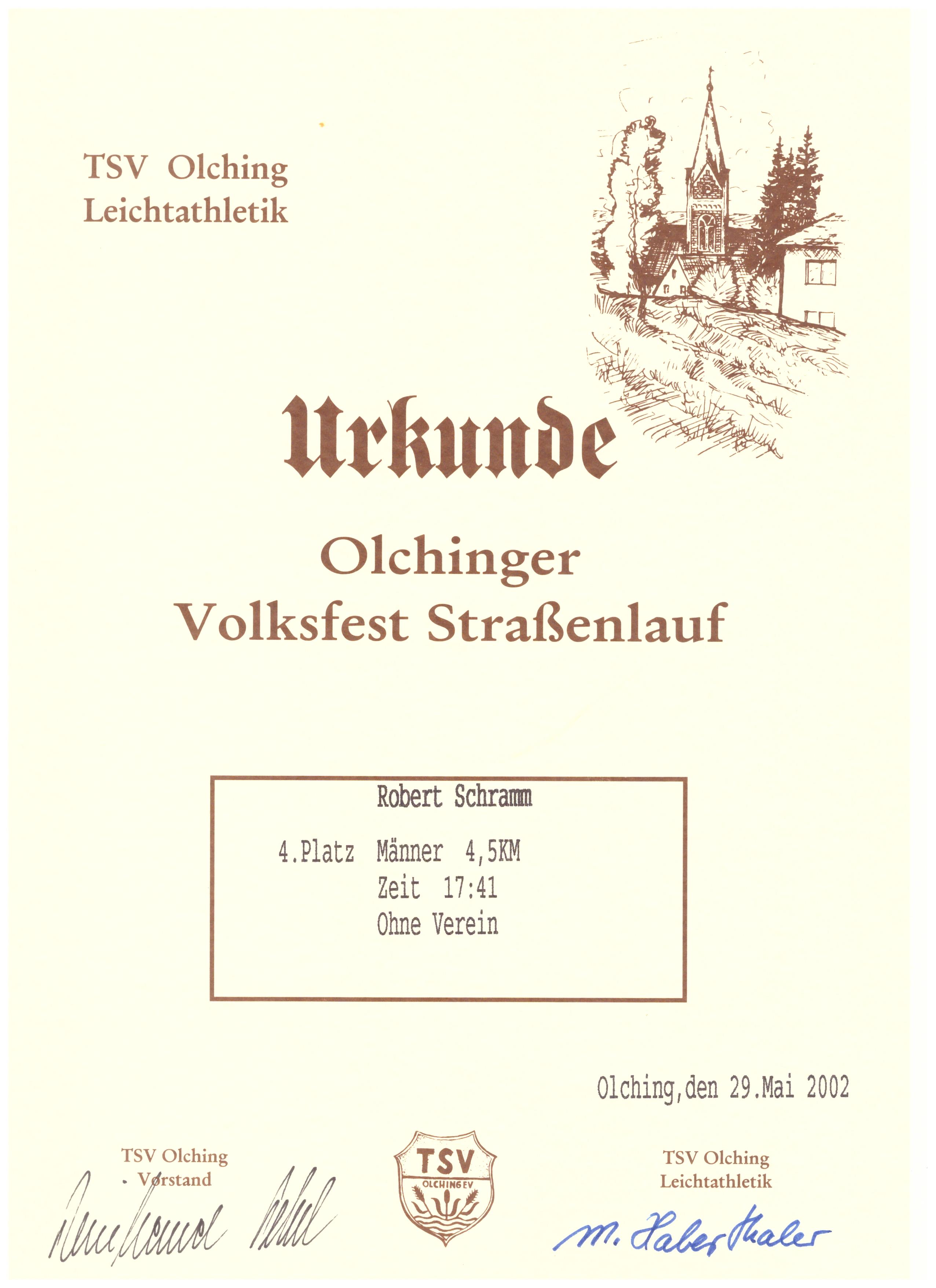 Urkunde Olching 2002