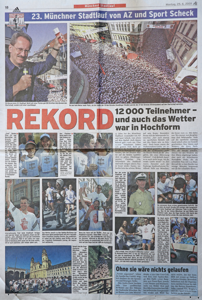 Zeitungsartikel Stadtlauf 2001 opt