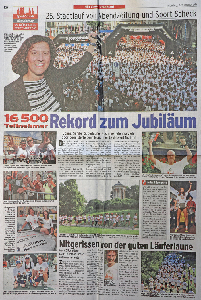 Zeitungsartikel Stadtlauf 2003 opt