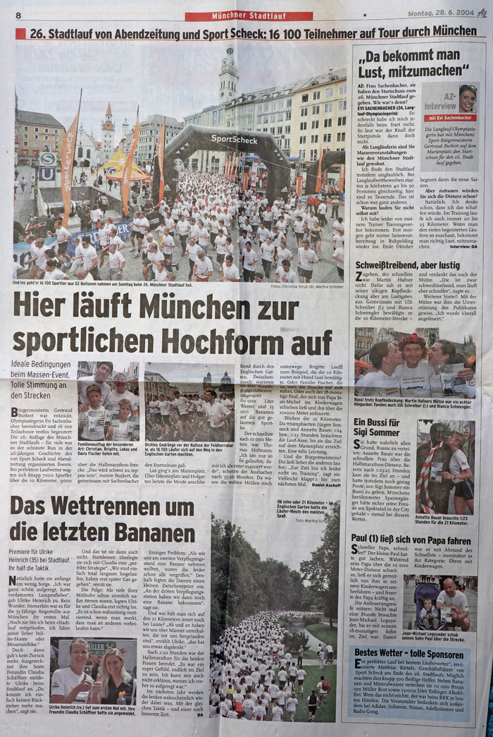 Zeitungsartikel Stadtlauf 2004 opt